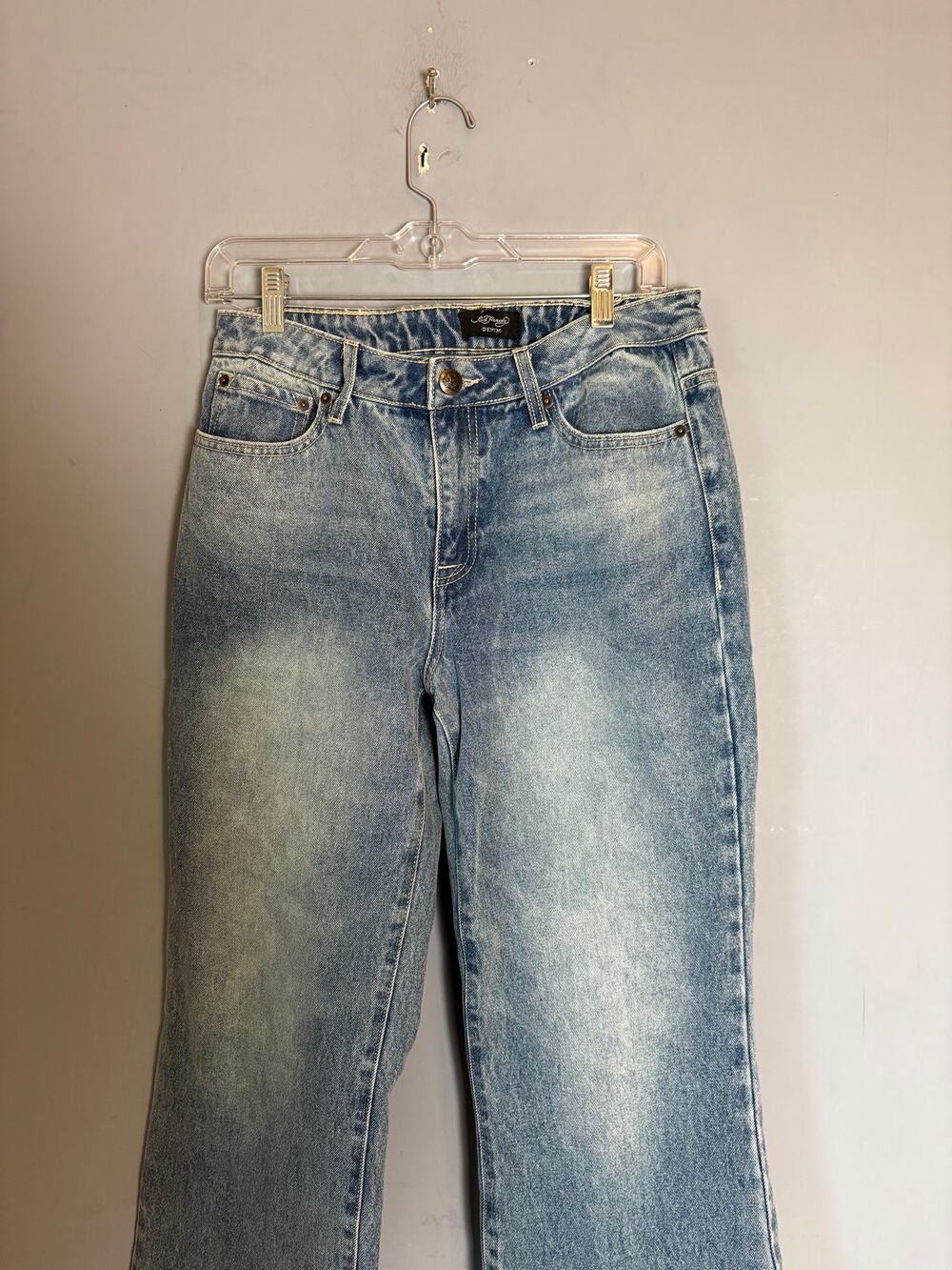 Ed Hardy Women’s Vintage Y2K Blue Embroidered Koi Fish Dragon Jeans Sz 28